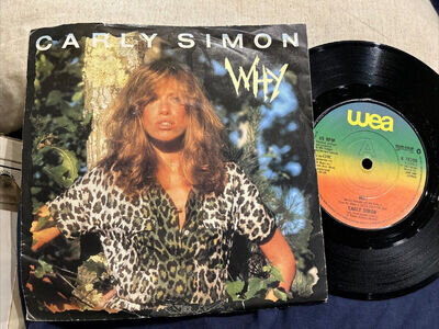 CARLY SIMON - Why 7” Single Vinyl Record 1982