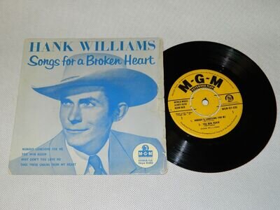 Hank Williams - Songs for a broken heart No.1 EP (1958 UK MGM 7") VG condition