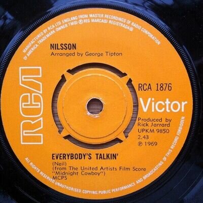 Harry Nilsson - Everybody's Talkin' (7", Single, Pus)