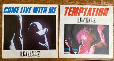 HEAVEN 17 - JOB LOT 2 x 1st PRESS VINYL 7" SINGLE - TEMPTATION / LIVE WITH ME