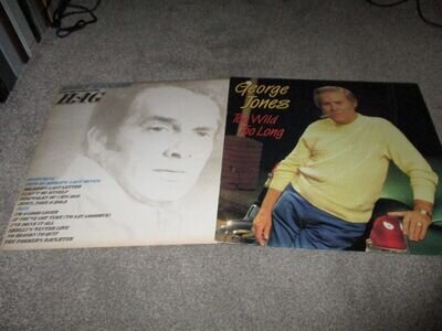 george jones..too wild too long / merle haggard..hag..vinyl lp records..vgc