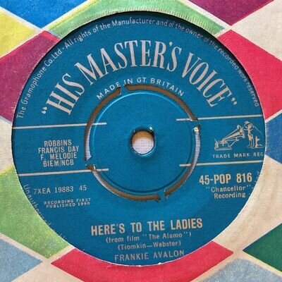 FRANKIE AVALON Here's To The Ladies Ex 1960s UK HMV Rock & Roll 7"