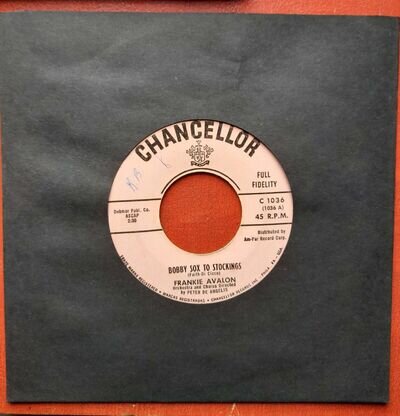 FRANKIE AVALON,A boy without a girl/Bobby sox to stockings.USA 45 Chancellor