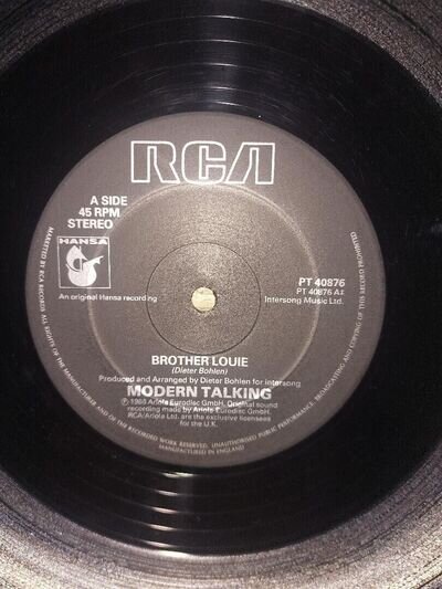 Modern Talking – Brother Louie 12" vinyl RCA PT 40876