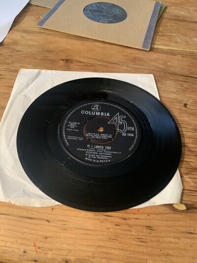 Richard Anthony ‎If I Loved You/More Than Words 7" Vinyl 45 Plays Nicely 1964