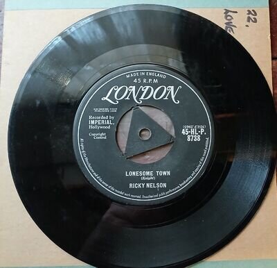 Lonesome Town Ricky Nelson 45rpm On London 1958