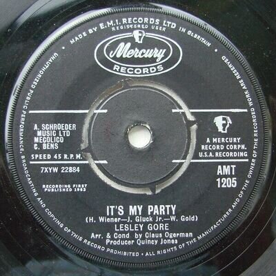 Lesley Gore – It's My Party .... Original 1963 Vinyl 7" Single VGC