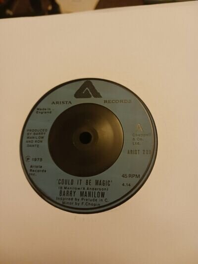 Barry Manilow - Could It Be Magic - 7" Vinyl Single - Free P&P