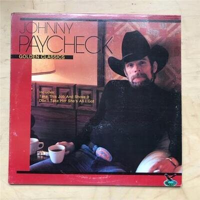 JOHNNY PAYCHECK GOLDEN CLASSICS LP 1983 COMPILATION - NICE COPY - LIGHT SHELF W