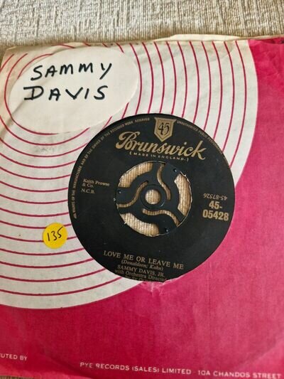 Sammy Davis Jr. - LOVE ME OR LEAVE ME 7 Inch Vinyl