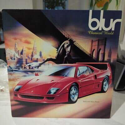 BLUR-CHEMICAL WORLD 12” VINYL SINGLE+PRINT, COVER VG+/ VINYL EX. RARE 1993