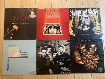 Job Lot 6 x 1980’s Rock Vinyl Albums..Spandau,OMD,Erasure,Wet Wet Wet + used