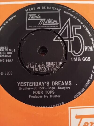 FOUR TOPS YESTERDAYS DREAMS TAMLA MOTOWN TMG 665 ORIGINAL UK + SLEEVE