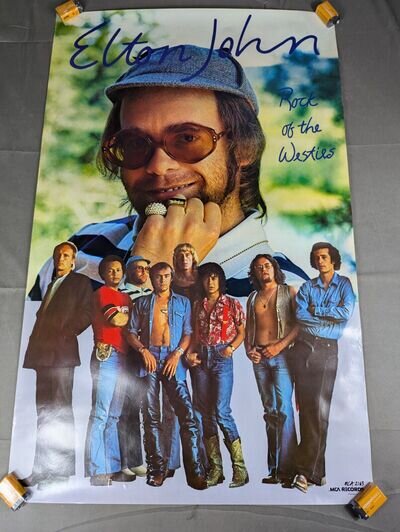 Vintage Elton John Poster 1975 Record Store Promo 35"X22"