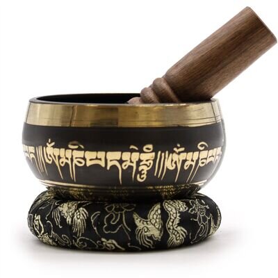 Nepalese Lotus Flower Singing Bowl Set with mallet, ring pillow & carrying case