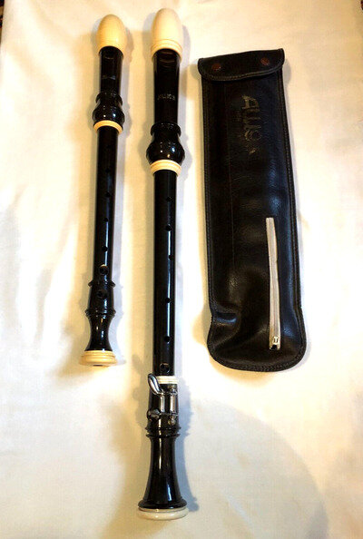 TWO VINTAGE AULOS RECORDERS - TREBLE RECORDER 209-E and TENOR RECORDER 311-E