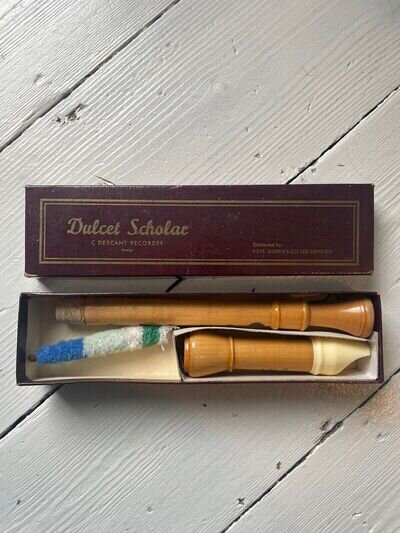 Dulcet Scholar Wooden Recorder In Original Box