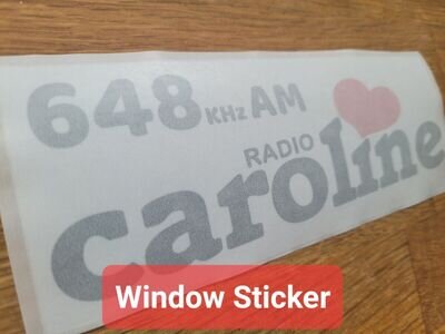 Radio Caroline - Car Window Radio Sticker - Retro Pirate Radio Sticker 160x60mm