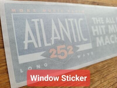 Atlantic 252 - Car Window Radio Sticker - Retro Pirate Radio Sticker 160x60mm