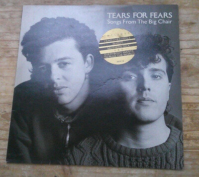 TEARS FOR FEARS "SONGS FROM THE BIG CHAIR" UK 1st PRESS LP W/ HYPE STICKER A1 B1