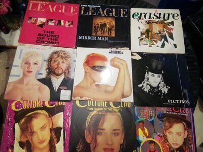 80s Vinyl LP & 12" Single Records Job Lot Human League Erasure Eurythmics Cultur