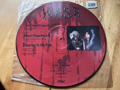 WASP W.A.S.P. SCREAM UNTIL YOU LIKE IT 12" PICTURE DISC LTD EDITION RARE