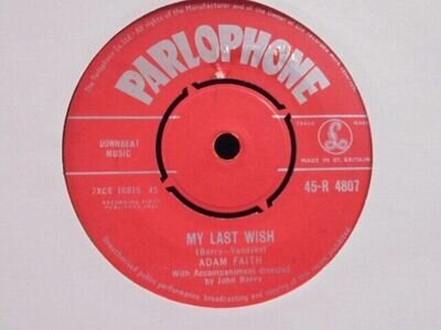 ADAM FAITH " MY LAST WISH " Or.UK RED PARLOPHONE EX+ COND.