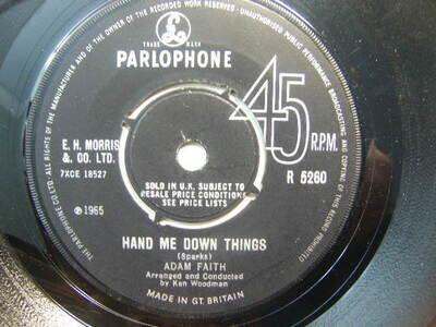 Adam Faith – Hand Me Down Things 1965 7” Parlophone R 5260