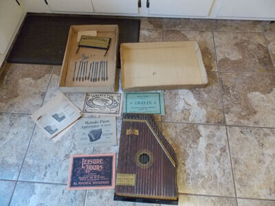 IN OLD BOX Marxophone Wooden Lap Dulcimer Style Musical Harp Instrument