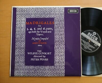 SXL 6315 WBg Madrigals By John Wilbye Peter Pears Decca ED2 Wideband NM