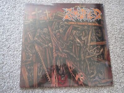 ZOMBIFIED -CARNAGE SLAUGHTER AND DEATH- HARD TO FIND LP VINYL DEATH OBITUARY