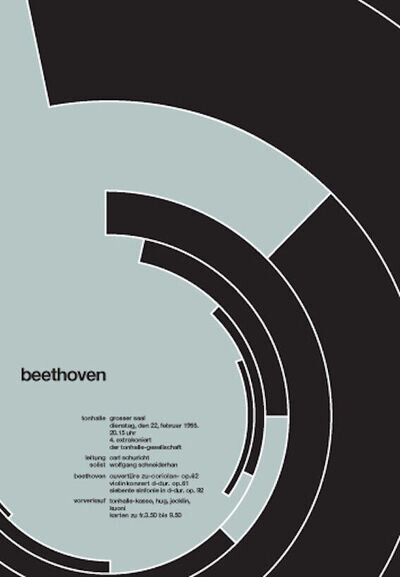 BEETHOVEN CONCERT POSTER - TONHALLE - GERMANY POSTER