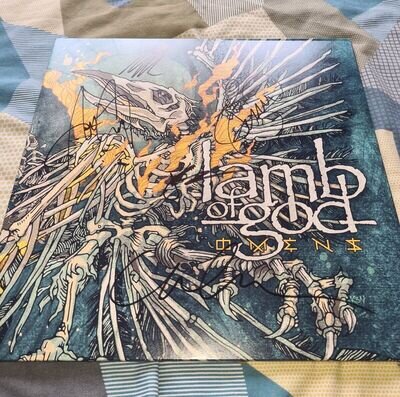 LAMB OF GOD SIGNED OMENS RANDY BLYTHE NEW ALBUM VINYL PROOF PLECTRUM LP