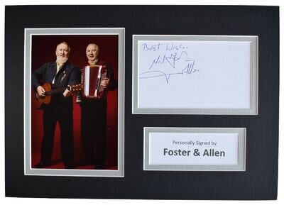 Foster & Allen Signed Autograph A4 photo mount display Music Ireland AFTAL COA