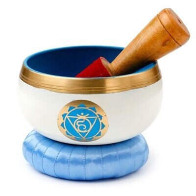 Singing Bowl Full Set Light Blue Chakra Singing Bowl Gift Box