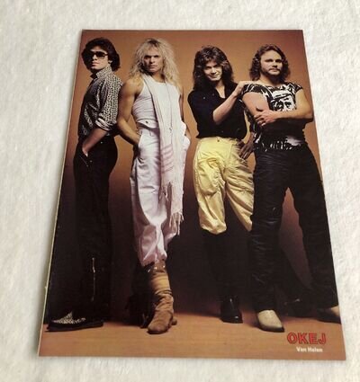 VAN HALEN 1984 DAVID LEE ROTH Clipping Poster Swedish Music magazine Okej 1980s