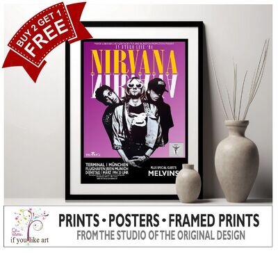 Nirvana Their Last Concert Poster MULTI-PRINT 3 or FRAMED Options NEW Exclusive