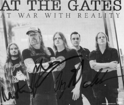 At The Gates - At War With Reality signed card.