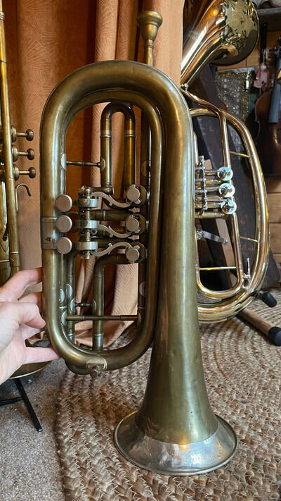 Rarity: F bass flugelhorn bass trumpet trumpet antique/ready to play/+mouthpiece