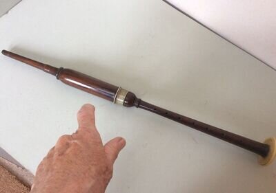 ANTIQUE WOODEN BAGPIPE CHANTER BY R G LAWRIE, GLASGOW. REPAIRS OR SPARES A/F