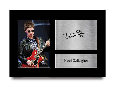 Noel Gallagher Signed Pre Printed Autograph A4 Photo Gift For an Oasis Fan