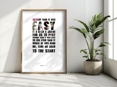 COLDPLAY ❤ The Scientist - song lyrics poster art Limited Edition Print