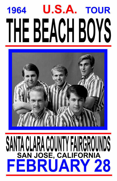 BEACH BOYS REPLICA 1964 CONCERT POSTER