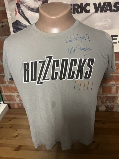 VINTAGE BUZZCOCKS MANCHESTER PETE SHELLEY AUTOGRAPHED GIG T-SHIRT ADULT MEDIUM