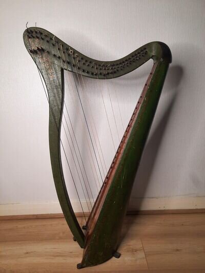 Vintage ornate Clarsach (Celtic Harp) beautiful old instrument