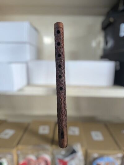 Handmade Carved Wooden Flute-Unique Musical Instrument Collectors& Musicians