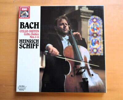 Bach The Six Cello Suites Heinrich Schiff NM 2LP EMI DMM Mastering 27 0077 3