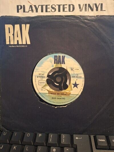 SUZI QUATRO MAKE ME SMILE COME YP AND SEE ME VG+ RAK GERMAN PRESS GLAM ROCK 45