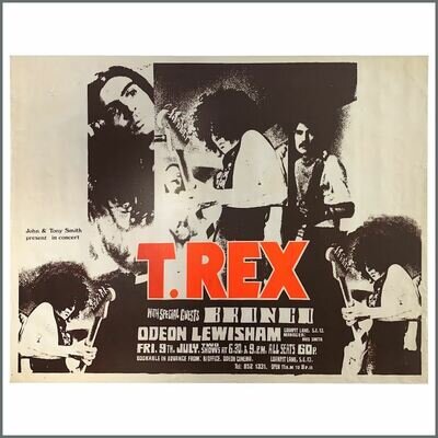 T Rex 1971 Odeon Lewisham Concert Poster (UK)