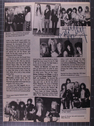 Ratt Bobby Blotzer Signed Magazine Page Original Vintage